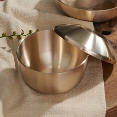 놋향 방짜유기 밥공기 + 뚜껑 세트, 골드, 1세트