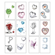 gelluna 獨特立體感自助身體紋身刺青貼紙12款組 T-82, 1套, 混合色