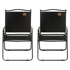 아오란 릴렉스 접이식 경량 체어 캠핑 의자, 2개, 블랙