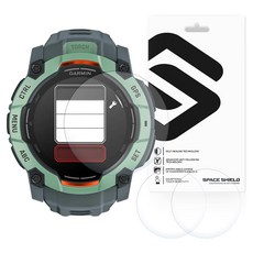 SPACE SHIELD Garmin Instinct 3 AMOLED 相容 Armor Flex 9H 全覆蓋鋼化玻璃膜 50mm 3入組, 1套, 透明