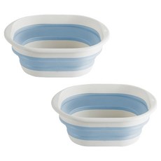 에스앤큐 심플 접이식 대야 대형, 2개, 블루