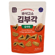 Tigak Taegak 酥脆香脆炸海苔脆片 泡菜口味, 1包, 80g