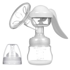 AHOYE 手動式柔軟服貼吸乳器+奶瓶 1組 白色, 舒適按摩, 輕巧便攜, 安全材質