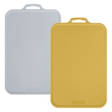 SCELLER Petit 韓國製造 抗菌不易留刀痕砧板, 1套, 灰色, 沙芥末黃