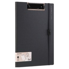 NUSIGN 固定綁帶 文件整理 資料夾式板夾 直式 A4, 黑色, 1個