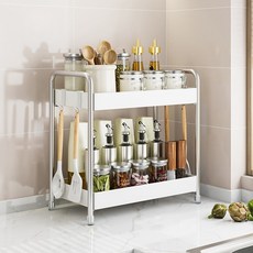 HOLYCOOK 不鏽鋼層架 廚房調味罐整理架 砧板收納架 直式層架, 白色, 1個