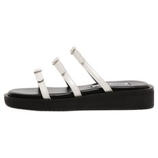 MAC MOC 女款Lina纖細繫帶拖鞋式涼鞋 3cm, 象牙白, 245