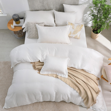 鴻宇寢飾 Hong Yew Bedding 萊賽爾天絲300織 兩用被套 台灣製 親膚透氣, 法西拉 白色