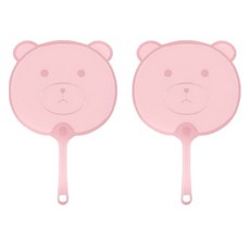 Allhigh 便攜式夏季可愛PP扇, 小熊粉紅色, 2個