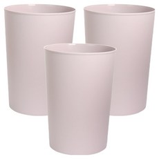 Living Sunday 開放式圓形垃圾桶 3入, 粉紅色