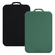 SCELLER Petit 韓國製造 抗菌不易留刀痕砧板, 1套, 卡斯爾頓綠, 醇黑色