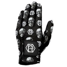 PERSIANCAT 男性用骷髏防滑高爾夫球手套 左手用 P4FMGL01, 黑色, 1個