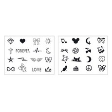 gelluna 半永久可愛DIY亮點紋身貼紙32款套組, 1套