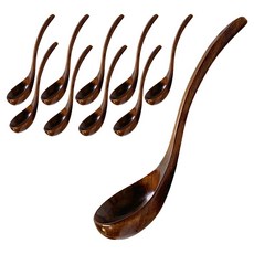 원목 옻칠 서빙 국자, 내츄럴, 10개