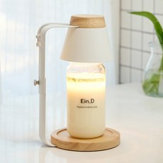 Ein.D 蠟燭百貨 Arbol 定時木質融蠟燈 + 設計款大豆蠟燭 430g 套組, 白木色, 紅玫瑰