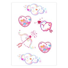 gelluna 可愛插畫彩色身體轉印紋身貼紙, T-174, 1個