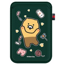 KAKAO FRIENDS 春植設計 MagSafe 2倍磁力 亮點標籤卡夾 森林綠, 春植躲貓貓, 1個