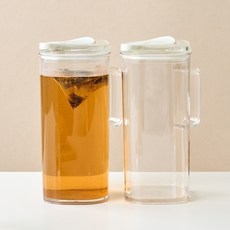Modern House 一鍵開啟Tritan冰箱冷水瓶, 2個, 奶油色, 1.2L