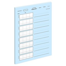 뮤니드 서브젝트 세로 사자성어 노트패드 B5, 스카이 블루, 1개, 50매