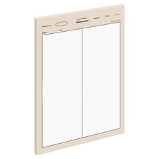 뮤니드 서브젝트 세로 2분할 그리드 노트패드 B5, 베이지, 1개, 50매