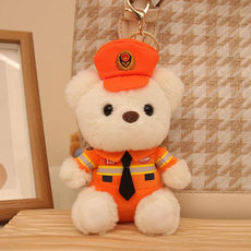타이디홈 힐링 애착인형, 소방 곰돌이, 1개, 15cm