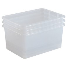 Brida 附輪移動式多用途整理收納箱, 透明, 3個