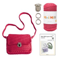 yarna 미니밀리 스퀘어백 버클형 DIY 패키지, 729 스트로베리, 1세트