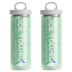 원이네 小熊水感濕式毛巾 大型 85 x 33 cm + 收納盒組合, 2個, 薄荷+薄荷