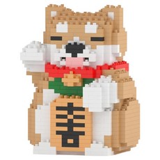 JEKCA 迷你柴犬招財貓積木 M 大型, 1個, 混合色