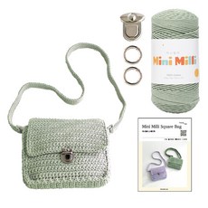 yarna 미니밀리 스퀘어백 버클형 DIY 패키지, 716 더스티그린, 1세트