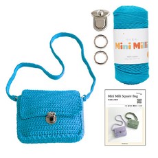 Yarna 迷你米粒方形包 扣環式DIY套組, 1套, 722 海軍藍