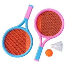 Livefin 迷你網拍球羽球拍 S 2支 + 球 2顆 A套組, 1套, 混色