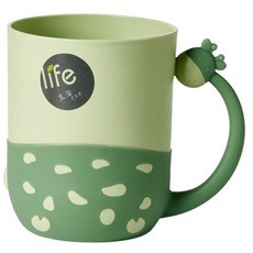 次佳 長頸鹿手把漱口杯 500ml, 綠色, 1個