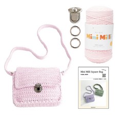 yarna 미니밀리 스퀘어백 버클형 DIY 패키지, 701 소프트핑크, 1세트