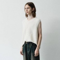 noirer 男士紋理層次V領背心