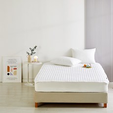 슬립앤슬립 하트누빔 침대패드, 아이보리 화이트