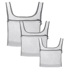 Nuguuiharu 手提洗衣袋 大 + 中 + 小 組合, 1套, 淺灰色