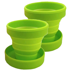 葉子小舖 隨身攜帶矽膠摺疊漱口水杯, 顏色隨機, 2個