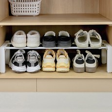 JLIFE Pony 伸縮桿層架掛勾 2入 + Rolling Spin 中型 2入 套組, 白色