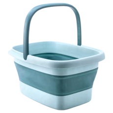 加大加深可折疊塑膠帶提把養生足浴桶 家用 綠色, 1個