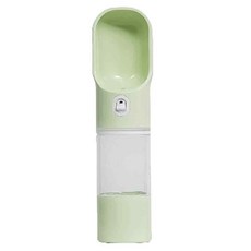 寵物2合1飲水零食杯 綠色 方便攜帶外出飲水餵食 單手操作, 1個