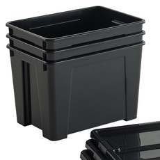 Brida 可堆疊式多用途整理收納箱 40L, 黑色, 3個