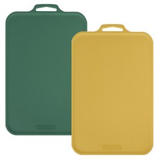 SCELLER Silly Petit 不易留下刀痕抗菌TPU砧板 2件組, 1套, 城堡綠, 沙芥黃