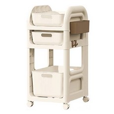 맙소샵 책상 정리 라운트 이동형 트롤리 BRP069, 아이보리, 3단