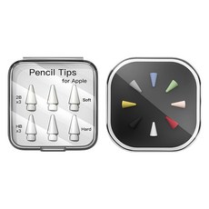 셀리코 애플펜슬 펜촉 1 / 2 세대 2B 3p + HB 3p + 고성능 실리콘 보호 팁 8p 세트, 혼합색상, 1세트