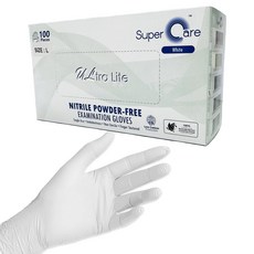 슈퍼케어 니트릴 장갑 100p, 화이트, 대(L), 1개
