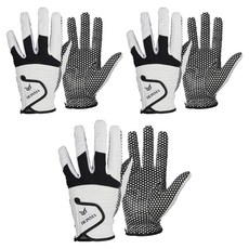 BUKURO HONMA 男性用防滑高爾夫手套 雙手用組合, 白色, 3套