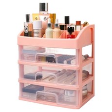 누리블리 데스크탑 다용도 선반 수납함 3단, 핑크, 1개