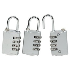 Dometopia 號碼鎖 4位數密碼鎖 3件組 A 銀色, 1套