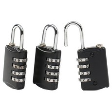 Dometopia 數字鎖 4位數號碼鎖 3入組 A 黑色, 1組